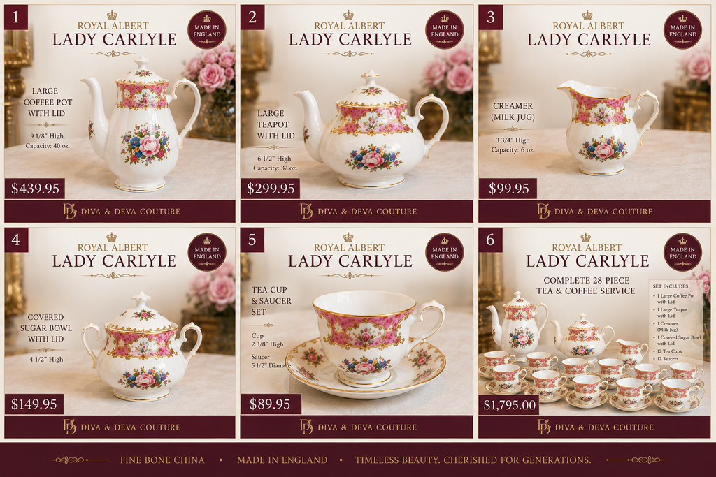 Royal Albert Lady Carlyle Fine Bone China Tea Service – Made in England