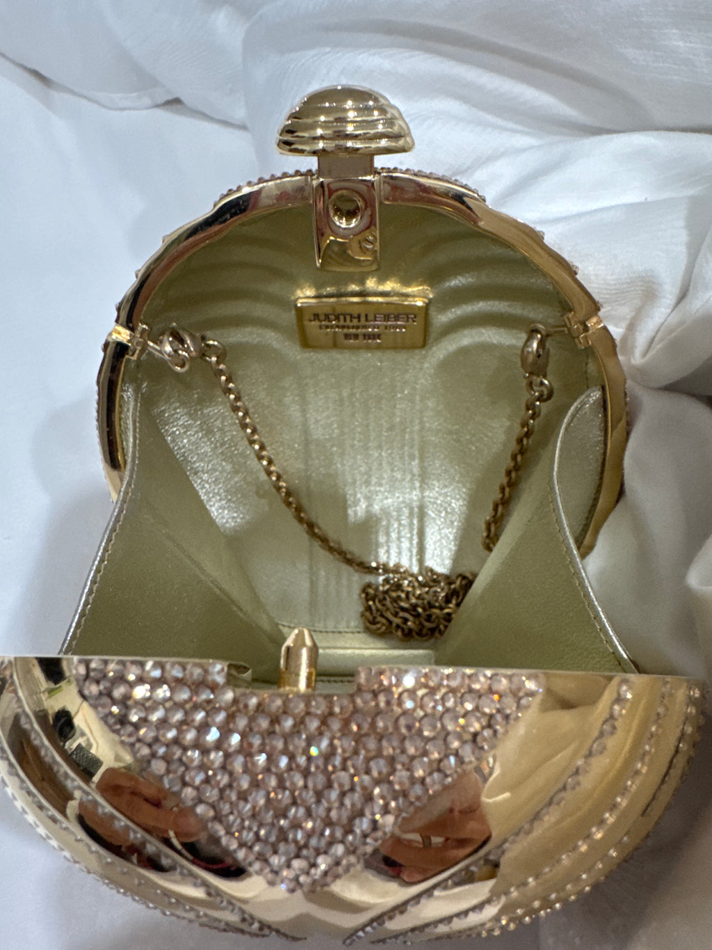 Judith Leiber Couture Retro Champagne Crystal Clutch