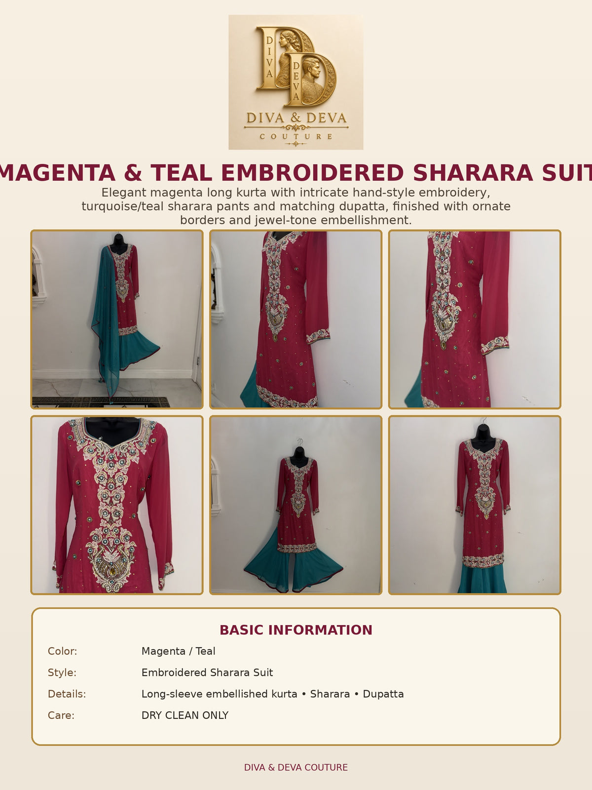 Pearl Embellished Sharara Set. Description: A stunning sharara set