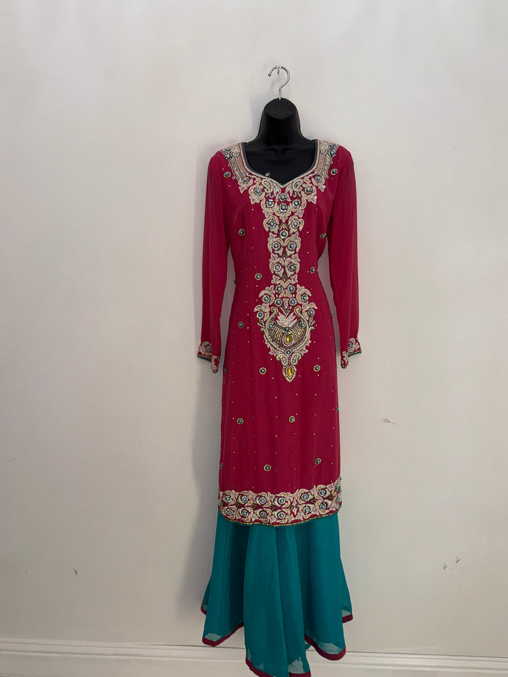 Pearl Embellished Sharara Set. Description: A stunning sharara set