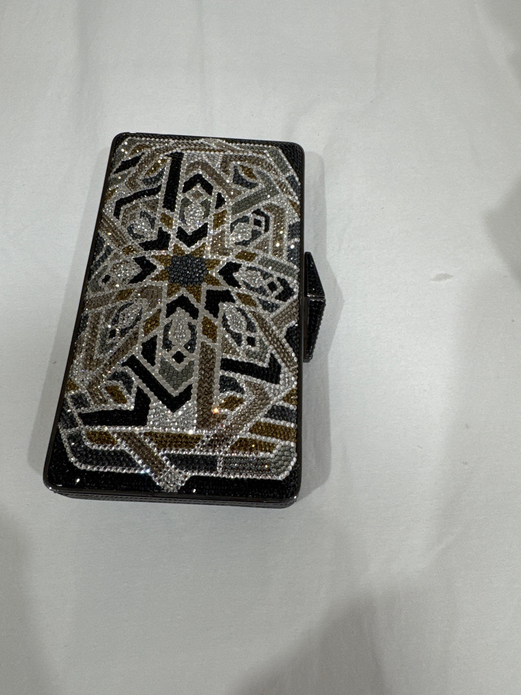 Judith Leiber Couture Black Art Deco Crystal Clutch – New with Box & Pouch