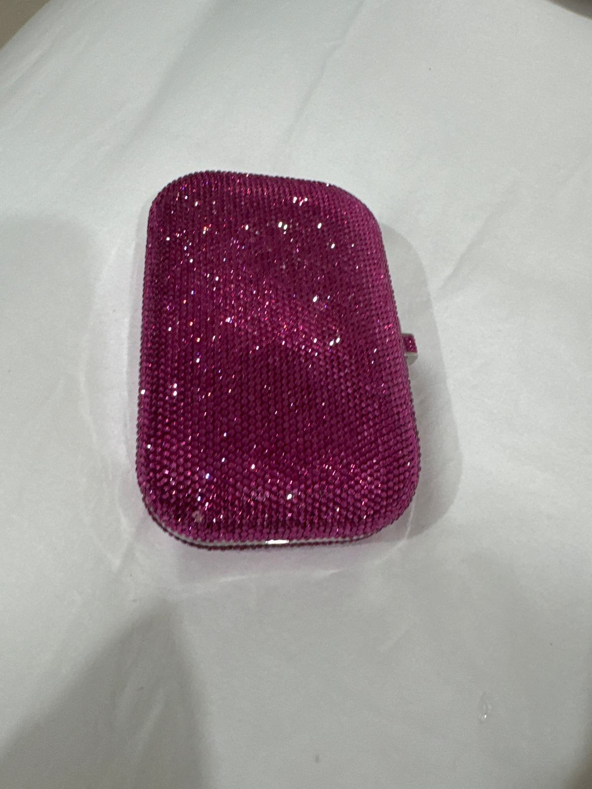 Judith Leiber Couture Raspberry Pink Crystal Evening Clutch – New with Box & Dust Bag