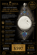 One-of-a-Kind Artisan Swan Pendant – Hand-Carved Mother of Pearl, Sterling Silver & Natural Gemstones