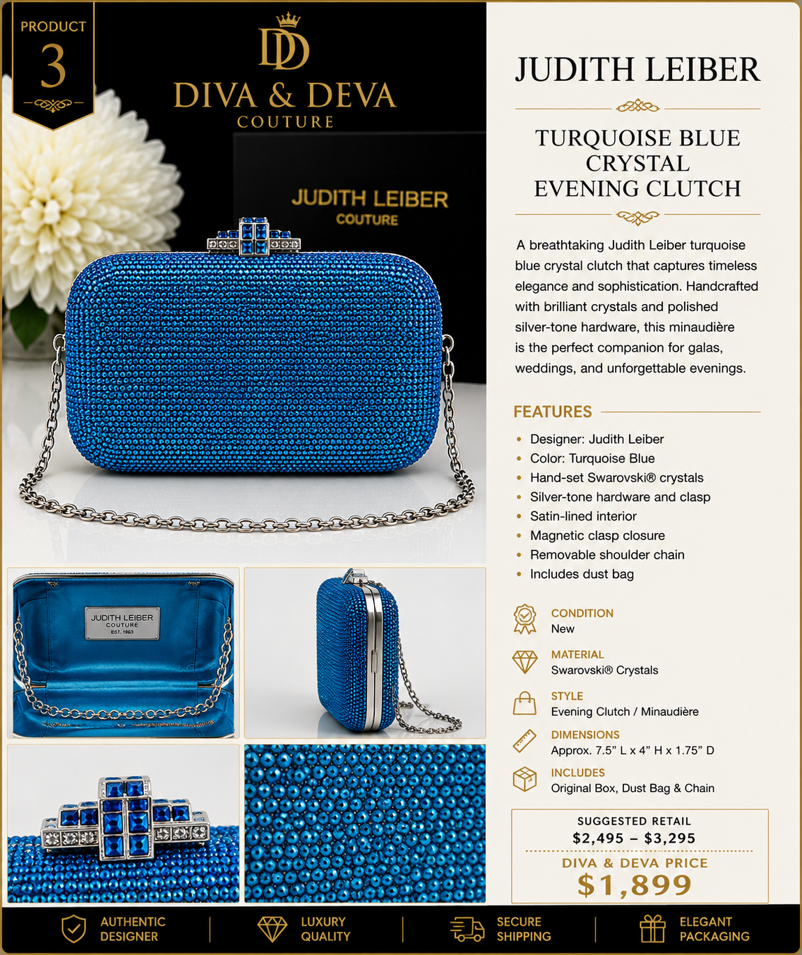 Turquoise Crystal Clutch