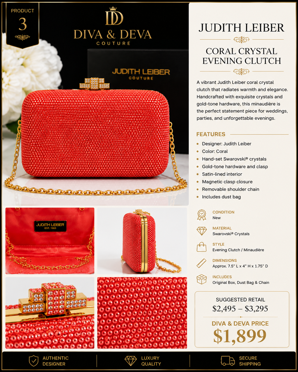 Coral Crystal Clutch