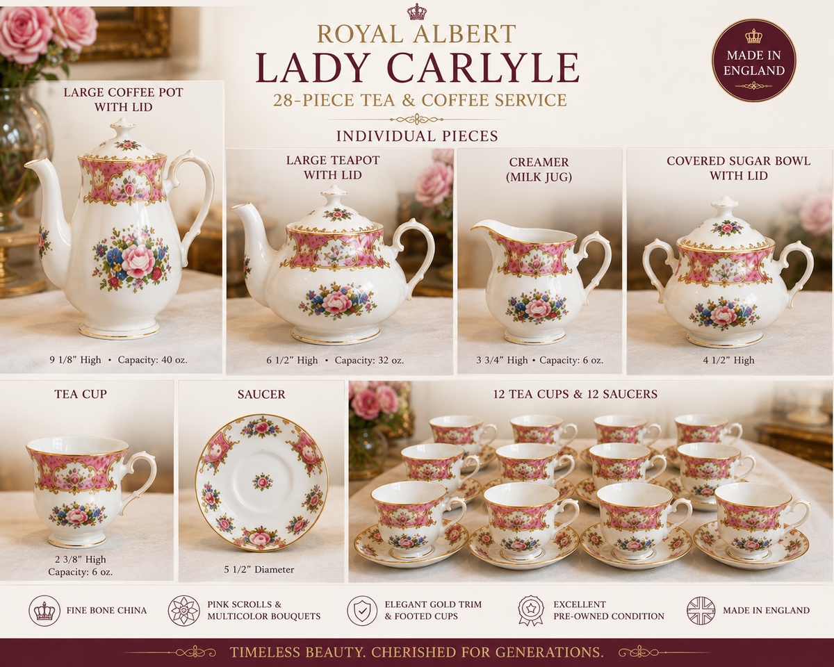 Royal Albert Lady Carlyle Fine Bone China Tea Service – Made in England