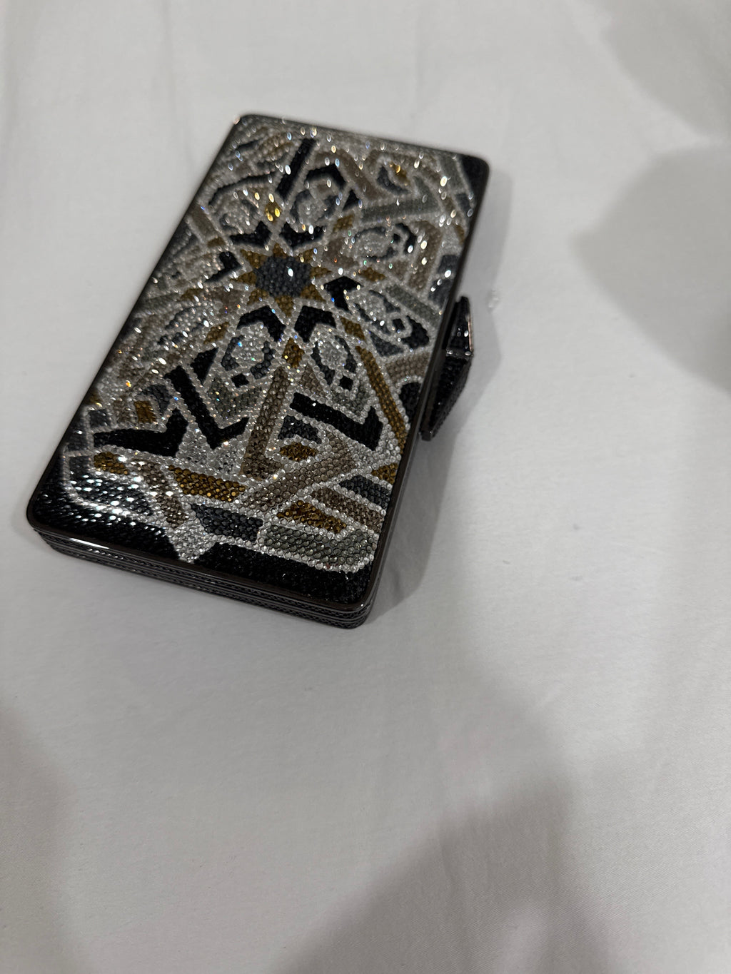 Judith Leiber Couture Black Art Deco Crystal Clutch – New with Box & Pouch