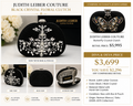 Judith Leiber Couture Black Crystal Floral Clutch