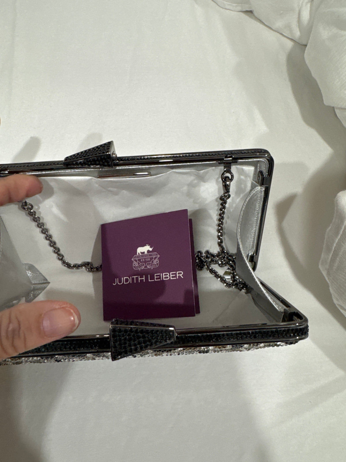 Judith Leiber Couture Black Art Deco Crystal Clutch – New with Box & Pouch