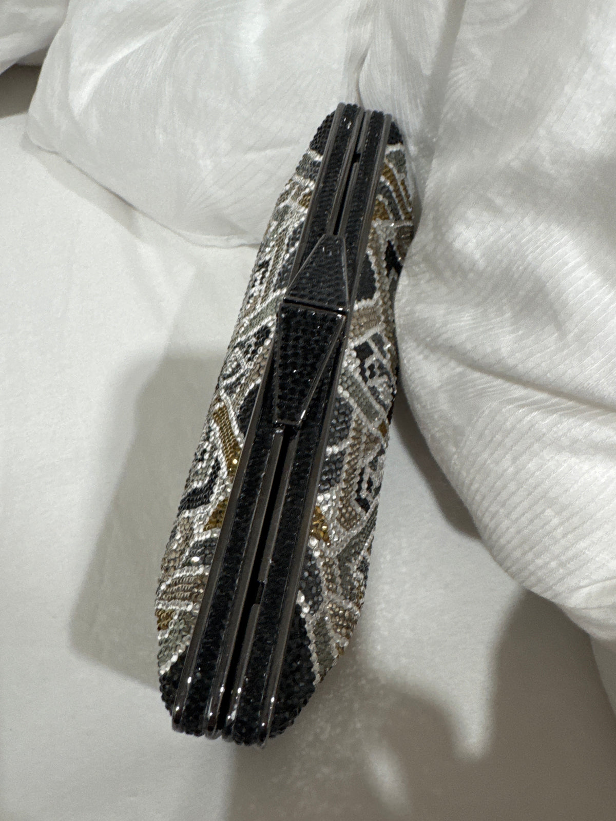 Judith Leiber Couture Black Art Deco Crystal Clutch – New with Box & Pouch