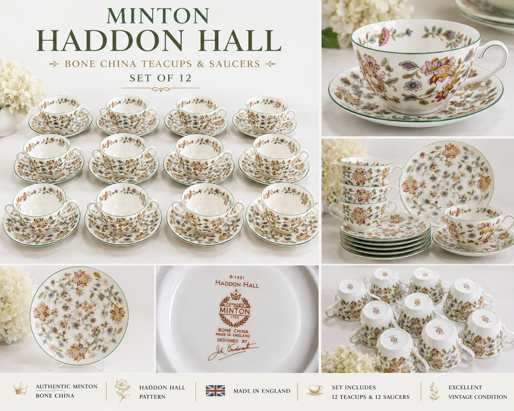 Minton Haddon Hall Fine Bone China Mug – Made in England – Authentic Floral English China