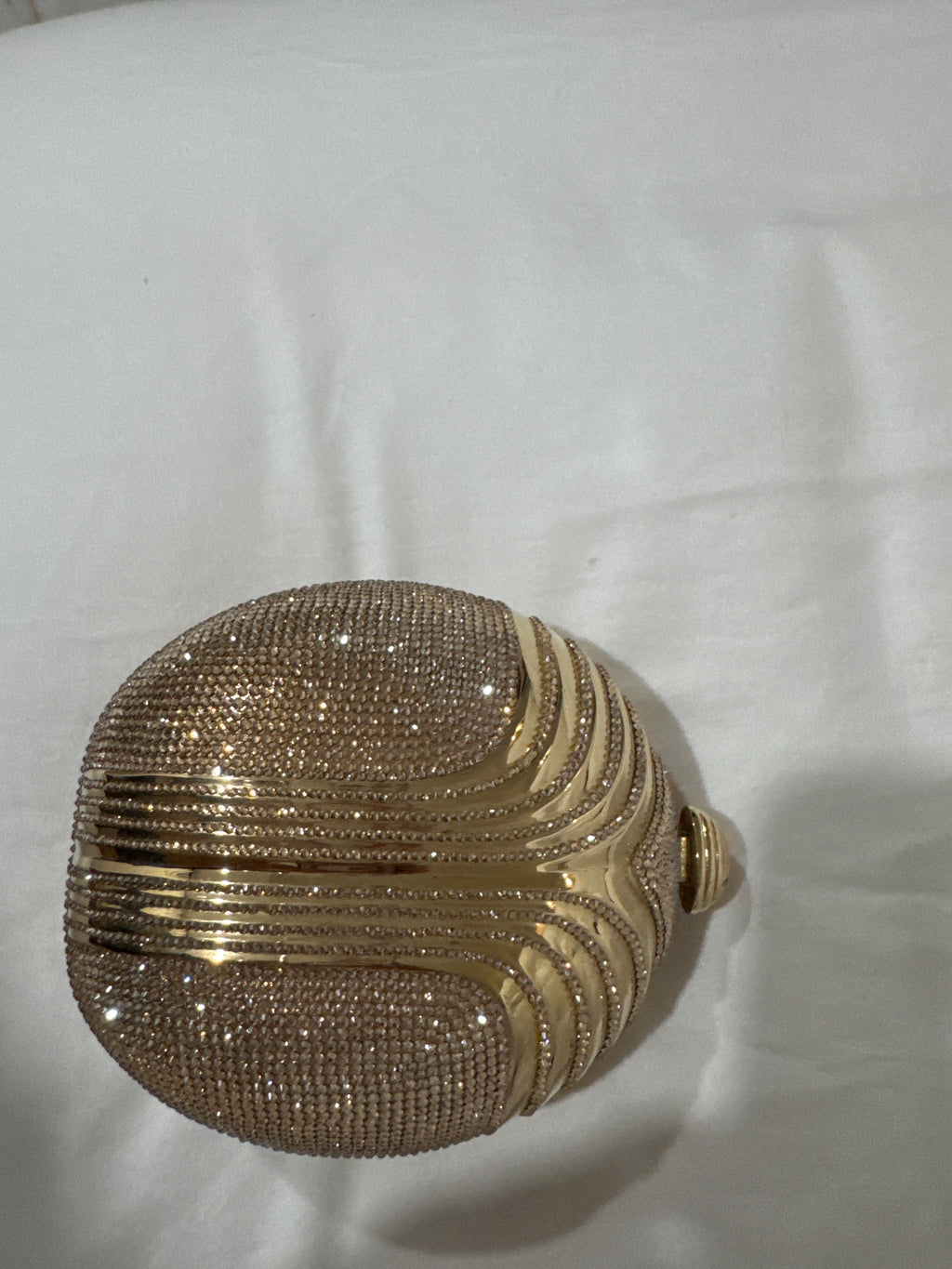 Judith Leiber Couture Retro Champagne Crystal Clutch