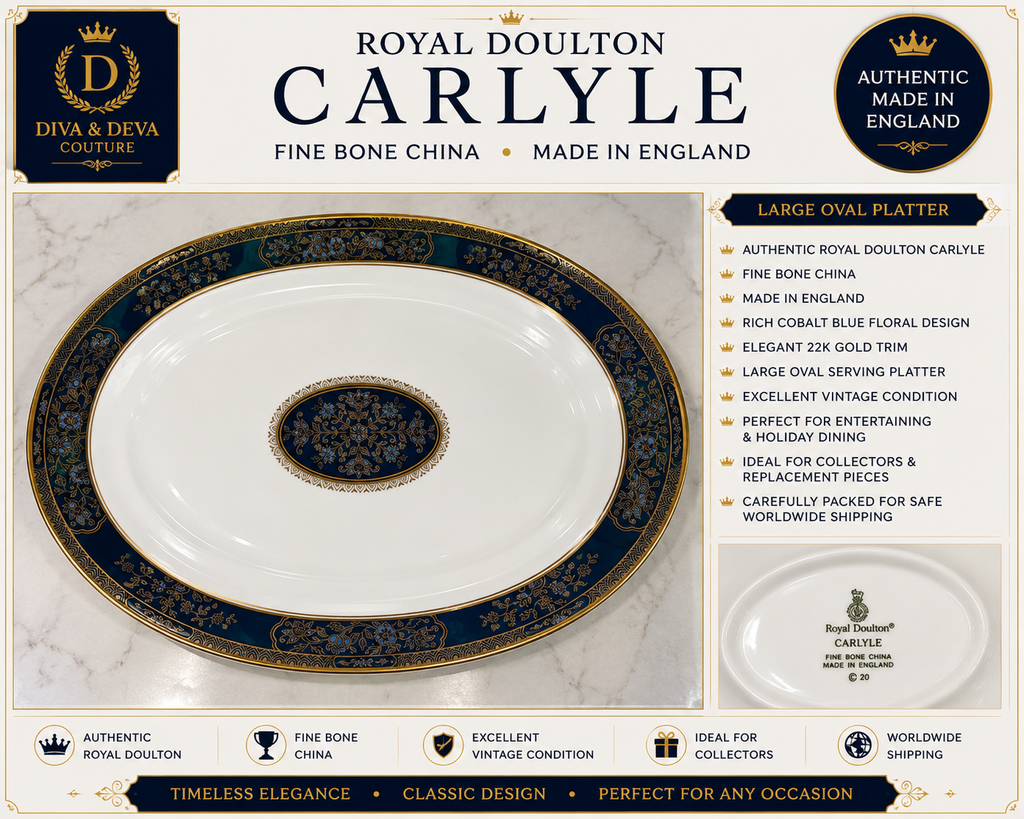 Royal Doulton Carlyle Large Oval Platter | Fine Bone China | Made in England | Serving Platter