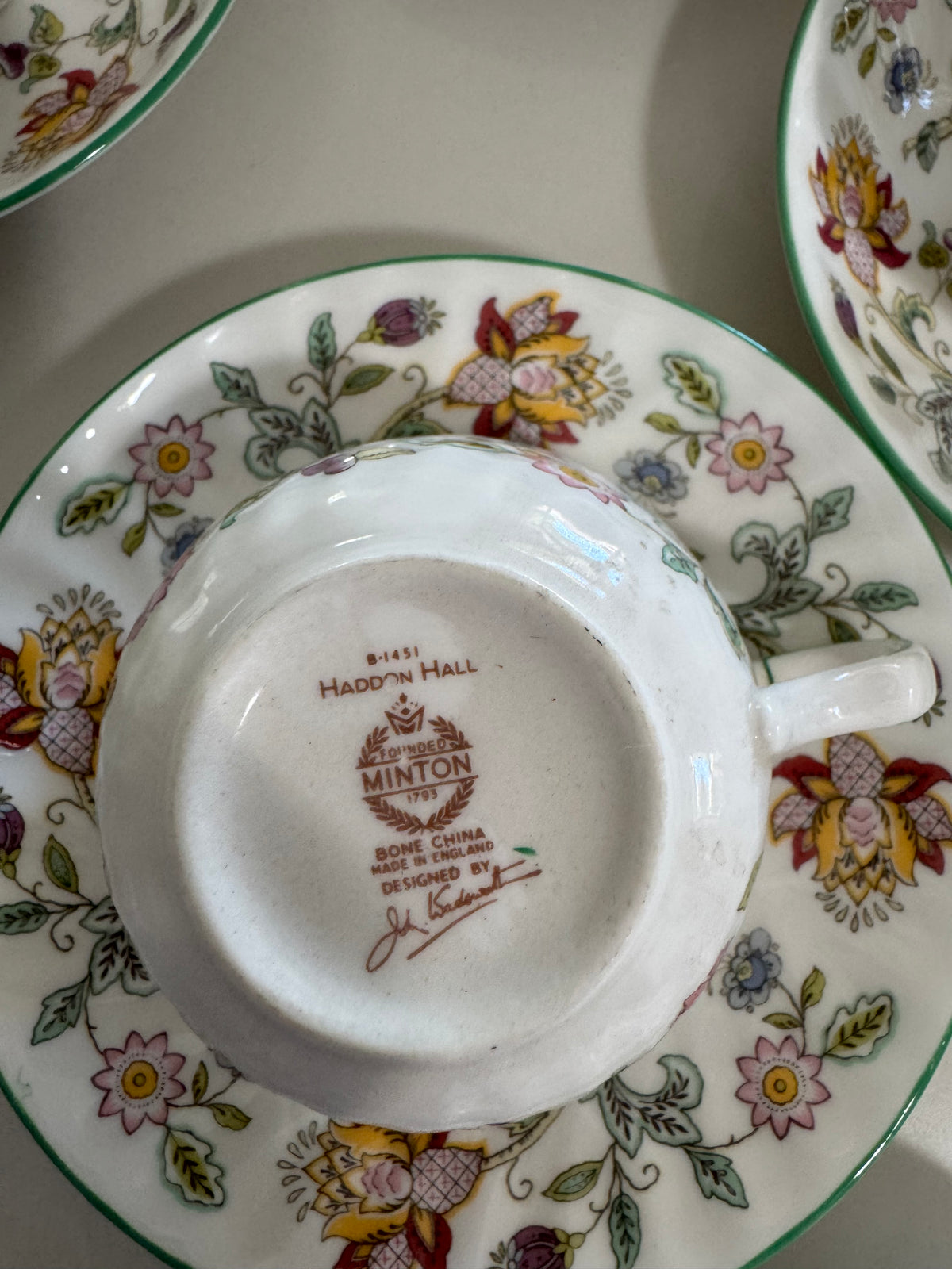 Minton Haddon Hall Fine Bone China Tea Cups & Saucers Set of 12 – Made in England