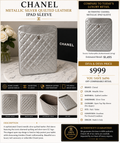 Chanel Silver Quilted Leather iPad Sleeve – CC Logo