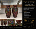 Jay Strongwater Peacock Jeweled Art Glass Vase – Handcrafted Swarovski Crystal Accent – Brand New
